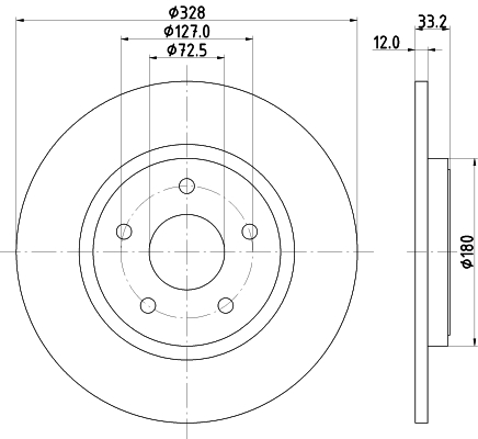 Tarcza hamulcowa HELLA 8DD 355 125-311