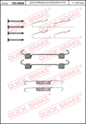 Zestaw montażowy szczęk hamulcowych QUICK BRAKE 105-0808