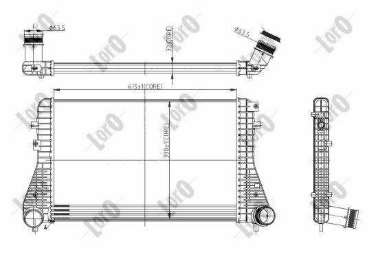 Chłodnica powietrza intercooler ABAKUS 053-018-0013