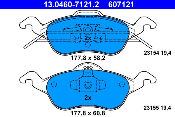Klocki hamulcowe ATE 13.0460-7121.2