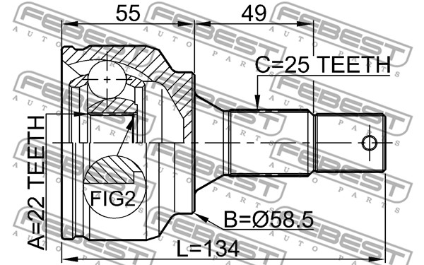 Przegub FEBEST 2510-30716