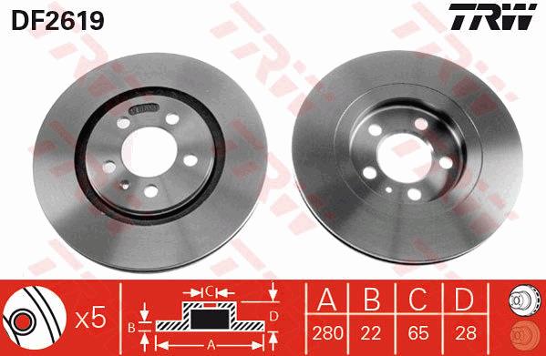 Tarcza hamulcowa TRW DF2619