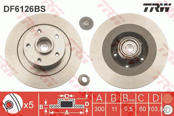 Tarcza hamulcowa TRW DF6126BS