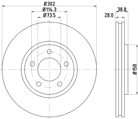 Tarcza hamulcowa HELLA PAGID 8DD 355 127-671