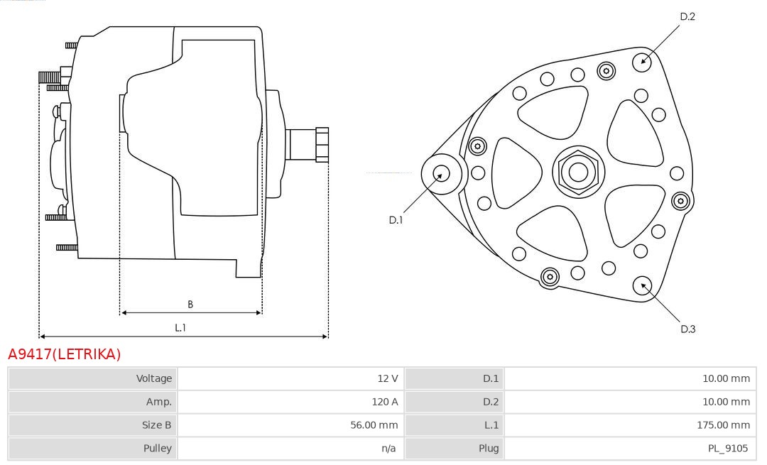 Alternator AS-PL A9417(LETRIKA)