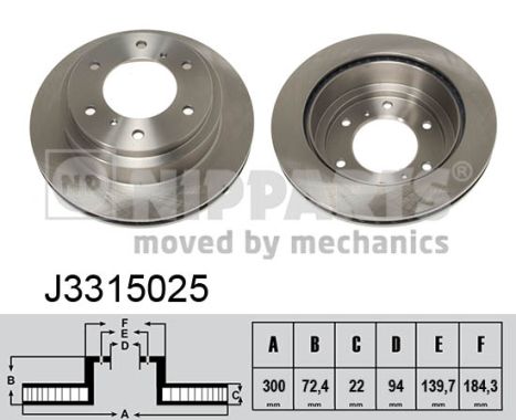 Tarcza hamulcowa NIPPARTS J3315025