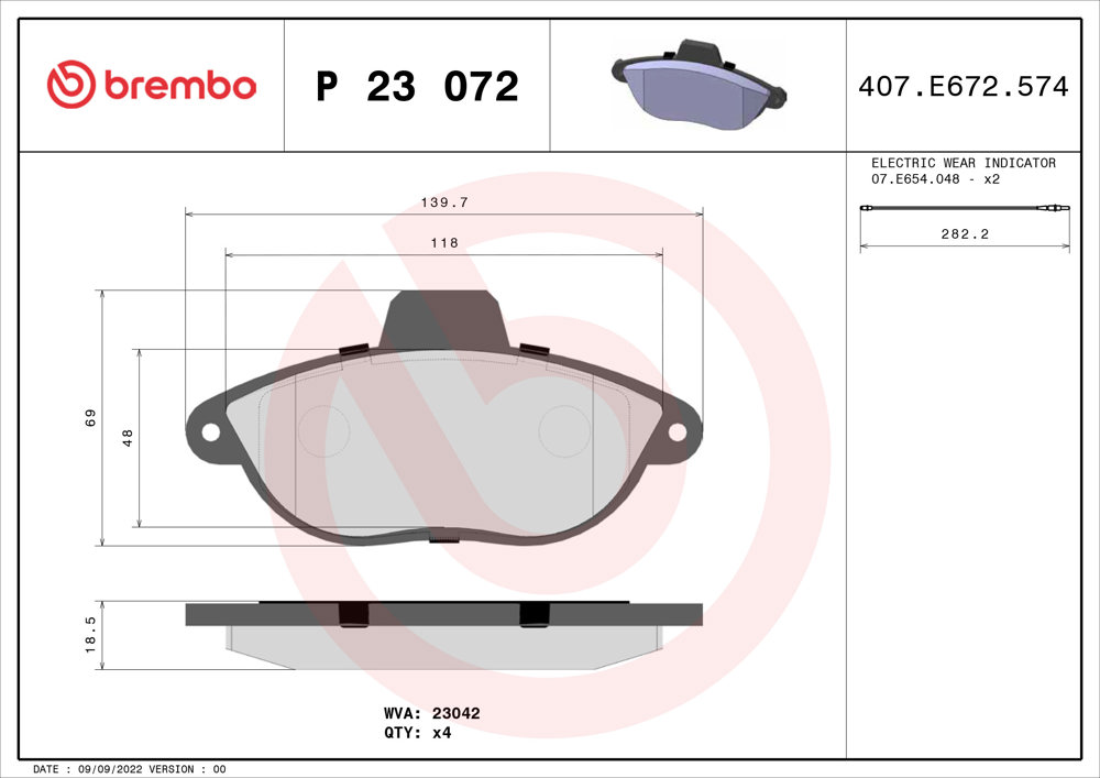 Klocki hamulcowe BREMBO P 23 072