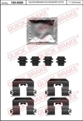 Zestaw akcesoriów montażowych  klocków hamulcowych QUICK BRAKE 109-0080