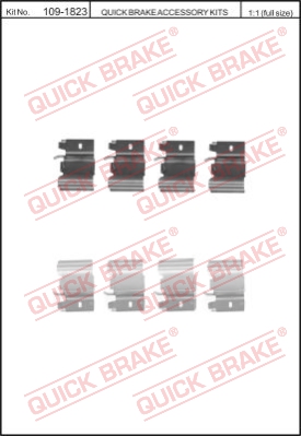 Zestaw akcesoriów montażowych  klocków hamulcowych QUICK BRAKE 109-1823