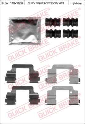 Zestaw akcesoriów montażowych  klocków hamulcowych QUICK BRAKE 109-1806