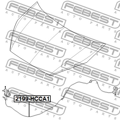 Cięgno zamka pokrywy komory silnika FEBEST 2199-HCCA1