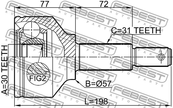 Przegub FEBEST 2110-TTF330