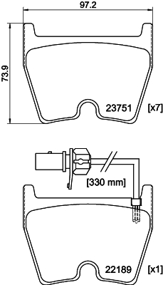 Klocki hamulcowe HELLA 8DB 355 023-081