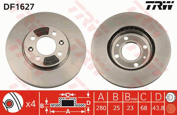 Tarcza hamulcowa TRW DF1627
