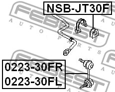 Guma stabilizatora FEBEST NSB-JT30F