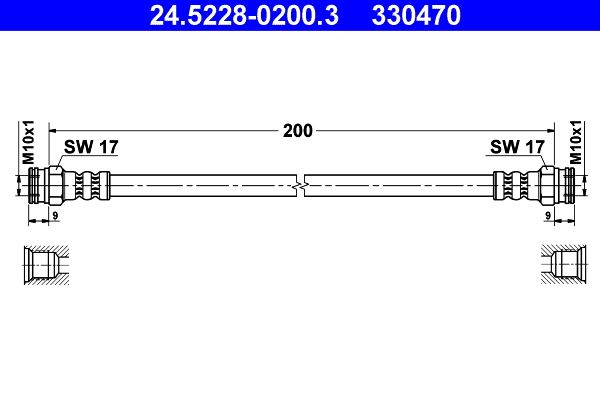 Przewód hamulcowy elastyczny ATE 24.5228-0200.3