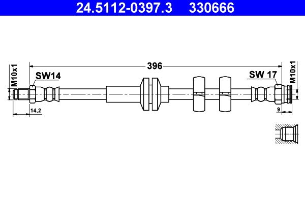 Przewód hamulcowy elastyczny ATE 24.5112-0397.3