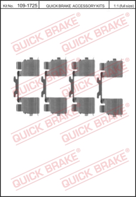 Zestaw akcesoriów montażowych  klocków hamulcowych QUICK BRAKE 109-1725