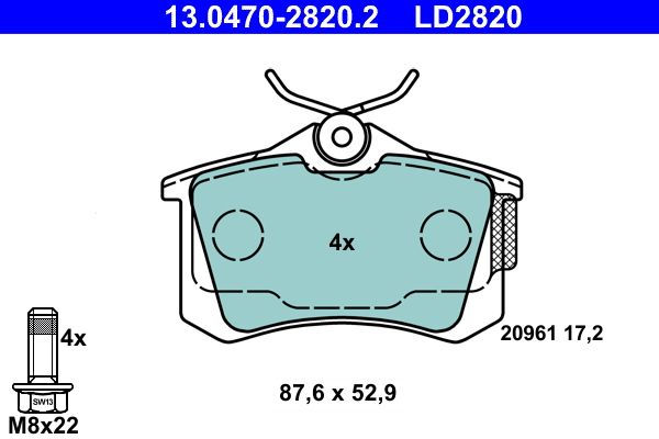 Klocki hamulcowe ATE 13.0470-2820.2