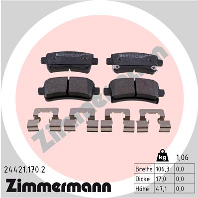 Klocki hamulcowe ZIMMERMANN 24421.170.2