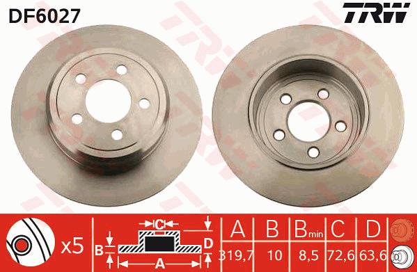 Tarcza hamulcowa TRW DF6027