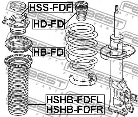 Poduszka amortyzatora FEBEST HSS-FDF
