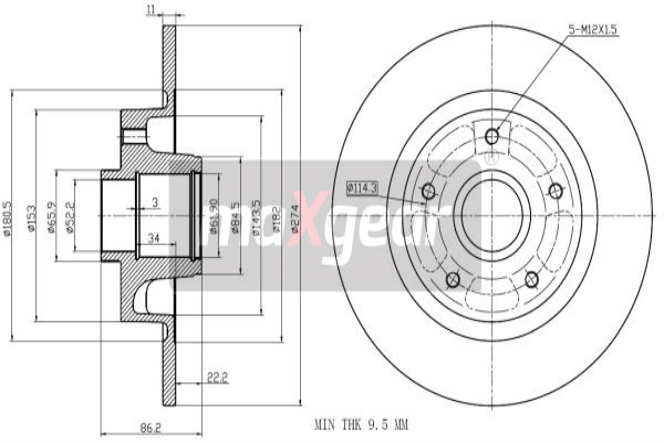 Tarcza hamulcowa MAXGEAR 19-2243