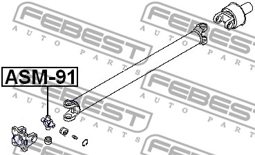 Łącznik wału napędowego FEBEST ASM-91