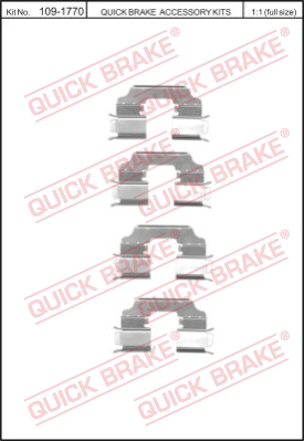 Zestaw akcesoriów montażowych  klocków hamulcowych QUICK BRAKE 109-1770