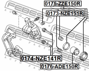 Zestaw naprawczy zacisku FEBEST 0175-ZZE150R