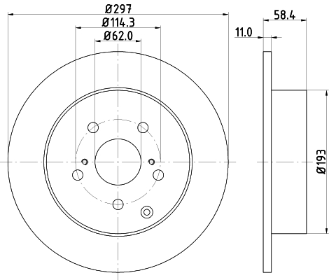 Tarcza hamulcowa HELLA 8DD 355 116-811