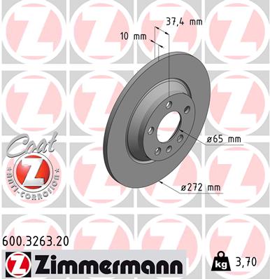 Tarcza hamulcowa ZIMMERMANN 600.3263.20