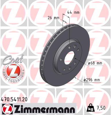 Tarcza hamulcowa ZIMMERMANN 470.5411.20