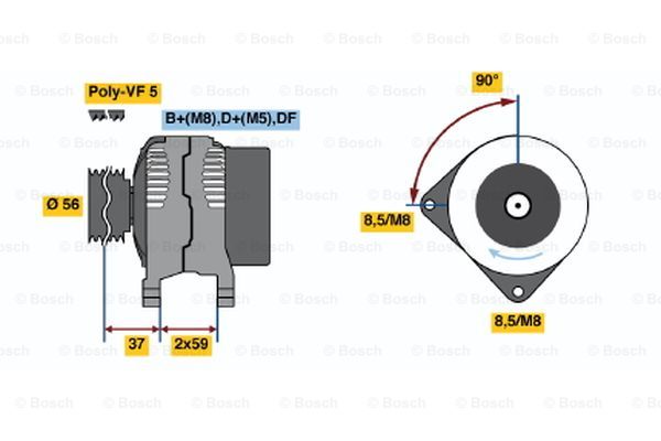 Alternator BOSCH 0 986 040 350