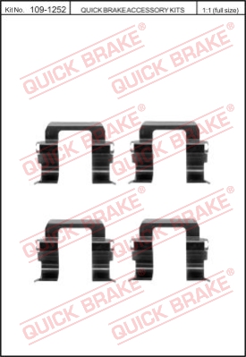 Zestaw akcesoriów montażowych  klocków hamulcowych QUICK BRAKE 109-1252