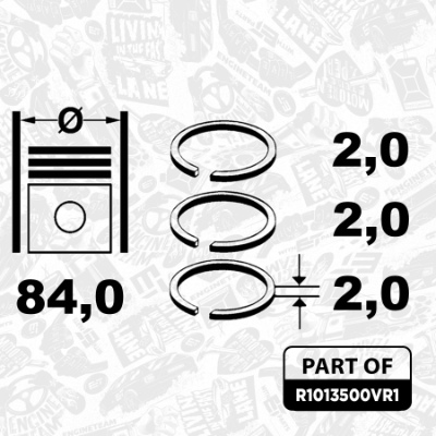 Pierścienie tłokowe ET ENGINETEAM R1013500VR1