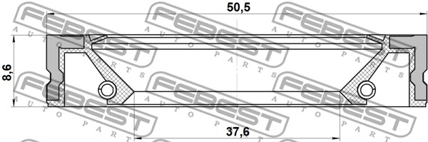 Pierścień uszczelniający piasty koła FEBEST 95GFZ-39500808X