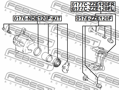Tłoczek zacisku hamulcowego FEBEST 0176-NDE120F-KIT