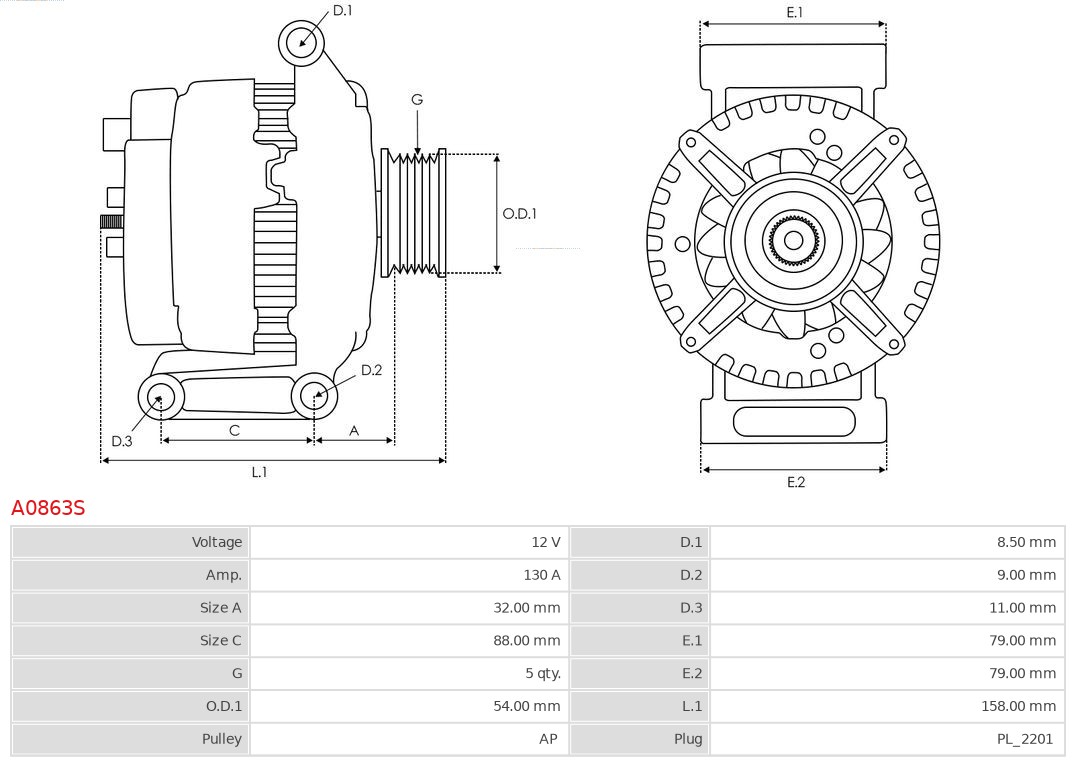 Alternator AS-PL A0863S