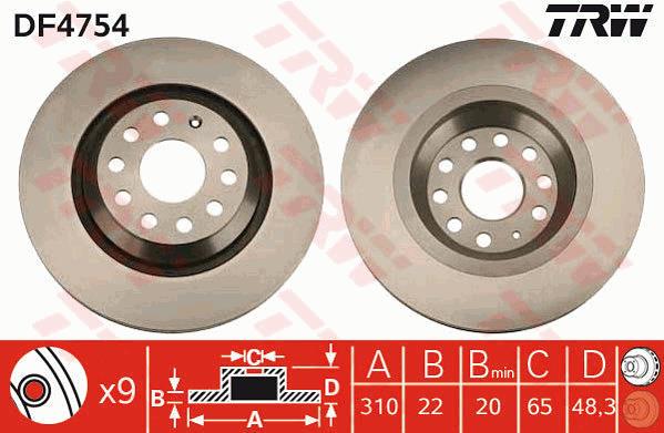 Tarcza hamulcowa TRW DF4754