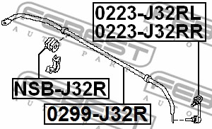 Łącznik stabilizatora FEBEST 0223-J32RL