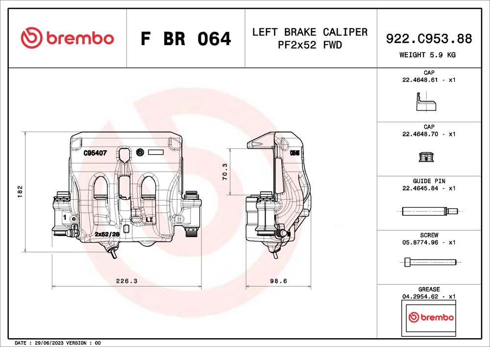 Zacisk hamulca BREMBO F BR 064