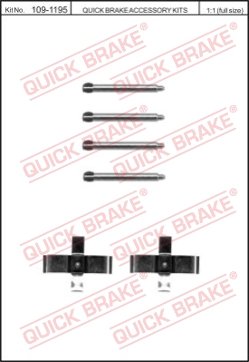 Zestaw akcesoriów montażowych  klocków hamulcowych QUICK BRAKE 109-1195