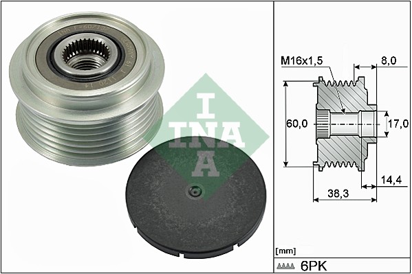 Sprzęgło alternatora INA 535 0289 10