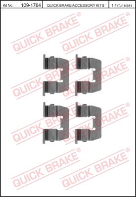 Zestaw akcesoriów montażowych  klocków hamulcowych QUICK BRAKE 109-1764
