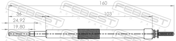 Świeca żarowa FEBEST 01642-005