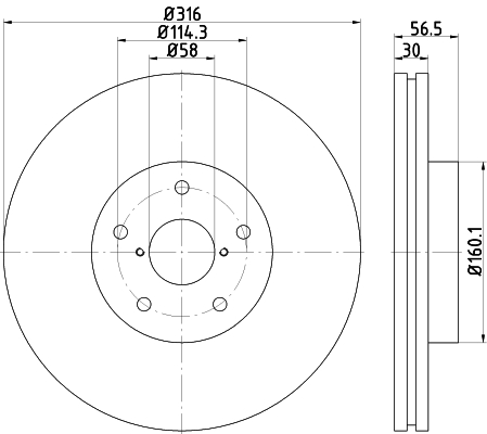 Tarcza hamulcowa HELLA 8DD 355 116-361