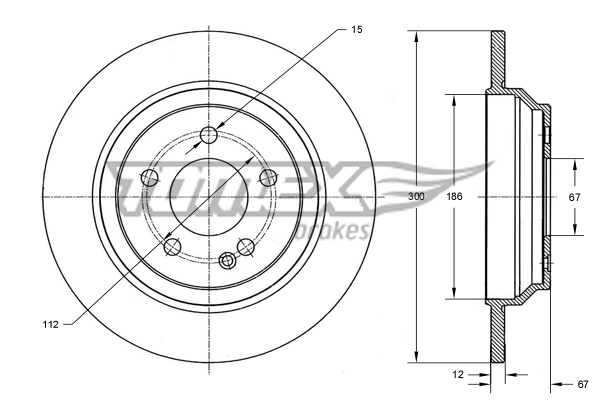 Tarcza hamulcowa TOMEX BRAKES TX 73-43