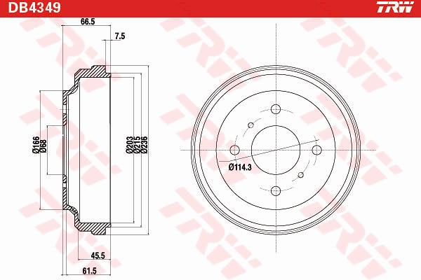 Bęben hamulcowy TRW DB4349