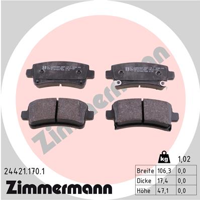 Klocki hamulcowe ZIMMERMANN 24421.170.1